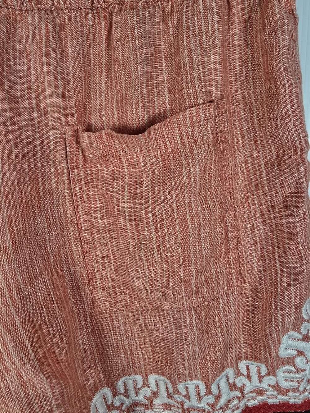 Anthropologie Women's Beachcomber Linen Coral Boho Embroidered Shorts Size Small - Picture 11 of 14